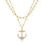 MEVECCO Layered Heart Necklace Pendant Handmade 18k Gold Plated Dainty Gold Choker Arrow Bar Layering Long Necklace for Women
