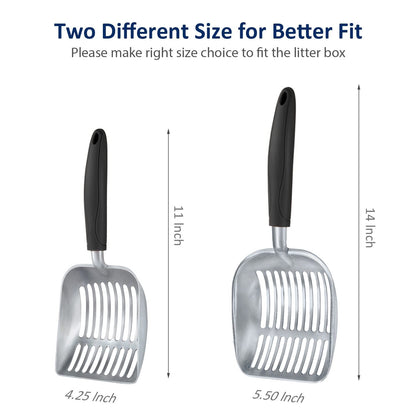 WePet Cat Litter Scoop, Aluminum Alloy Sifter, Kitty Metal Scooper, Deep Shovel, Long Handle, Poop Sifting, Kitten Pooper Lifter, Durable, Heavy Duty, for Litter Box