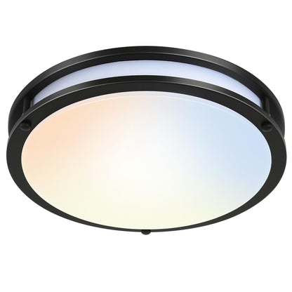13 inch Flush Mount LED Ceiling Light Fixture, 2700K/3000K/3500K/4000K/5000K Adjustable Ceiling Lights, Oil Rubbed Bronze Saturn Dimmable Lighting for Hallway Bathroom Kitchen or Stairwell, ETL Listed