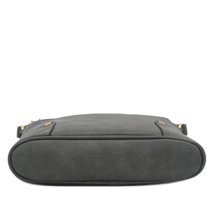 ALYSSA Triple Zip Pocket Large Crossbody Bag