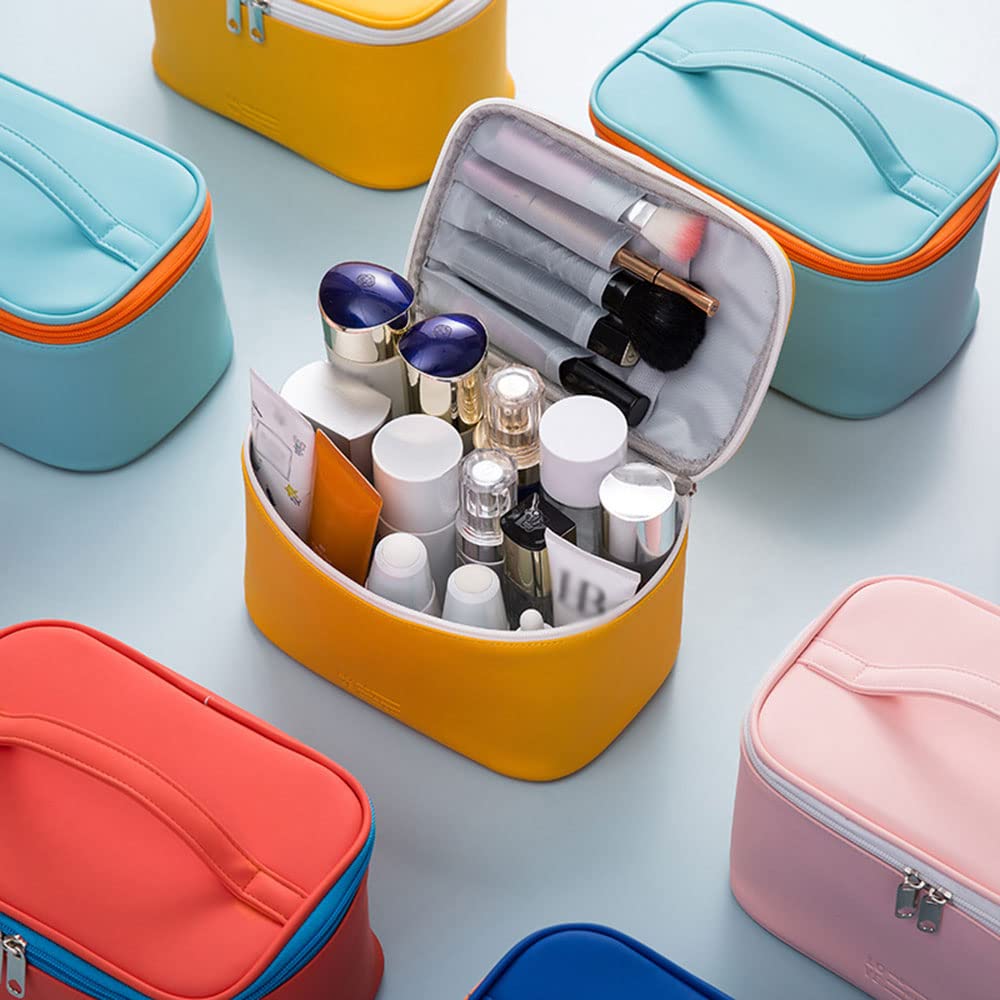 Meiyuuo Cute Makeup Bag Small Cosmetic Bags for Women Girls Gift for Teens Medium Pouch for Purse Essentials Toiletry Zip Pouch PU Waterproof Organizer Case (Cow Print)