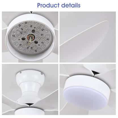 Ceiling Fans with Lights and Remote/APP Control, 30 inch Low Profile Ceiling Fans with 5 Reversible Blades 3 Colors Dimmable 6 Speeds Ceiling Fan for Bedroom Kids Room Dining Room, Black