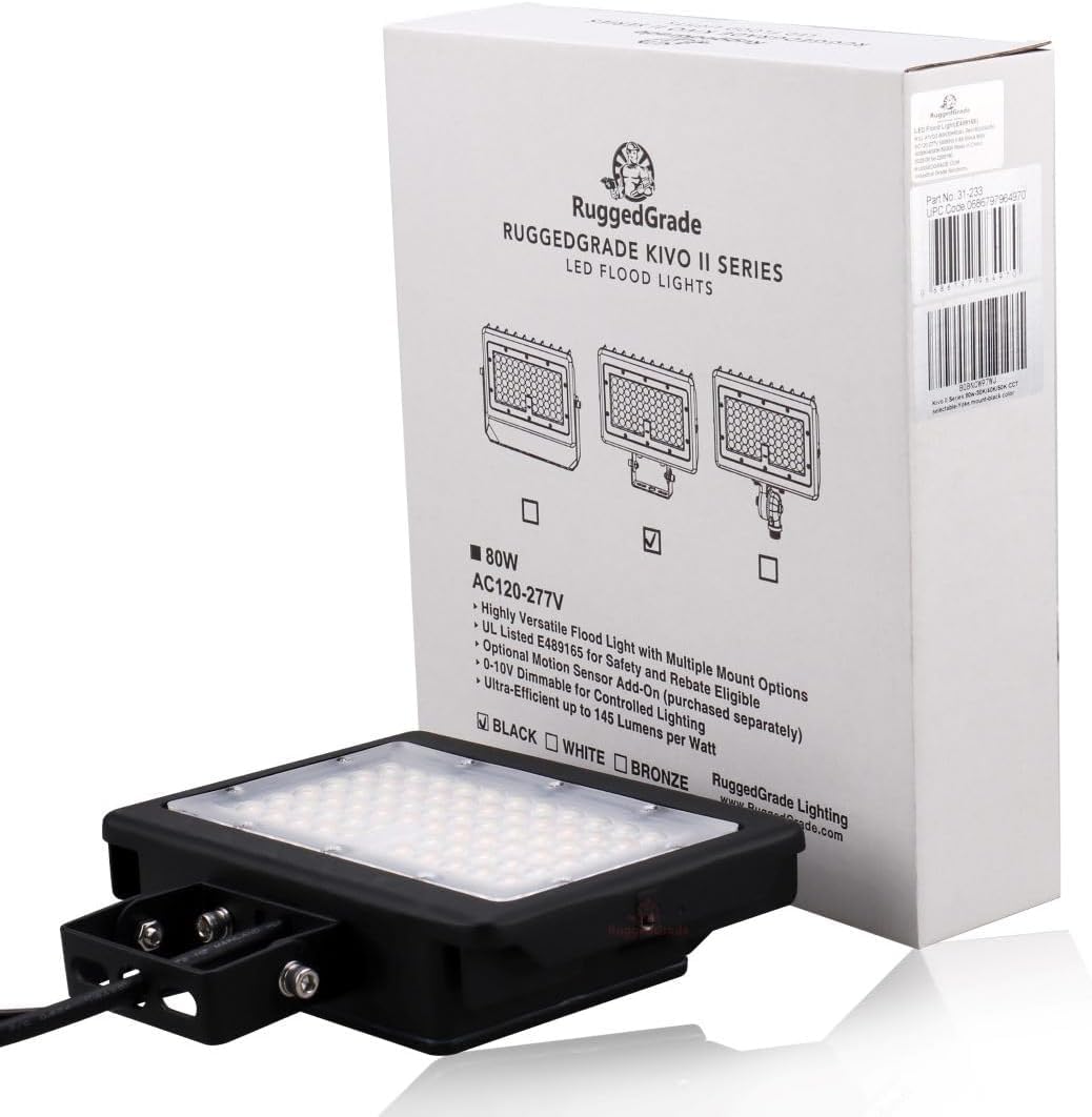 RuggedGrade 120W - Kivo II CS Series LED Floodlight - 17,400 Lumens - Color Selectable 30K/40K/50K - Knuckle Mount