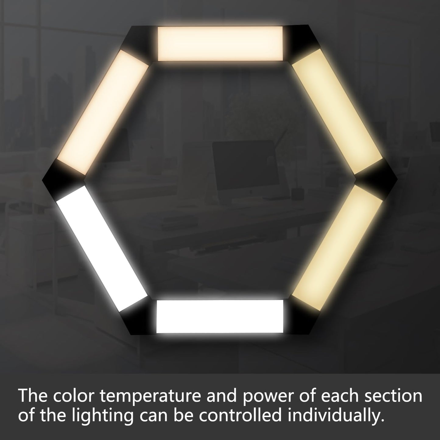 20FT LED Linear Light, 250W Pendant Light Fixtures, 0~10V Remote Switch, 3000K 4000K 6000K Color Changing Function, Combination Black Ceiling Shop Light, Suspended Office Lighting Fixture