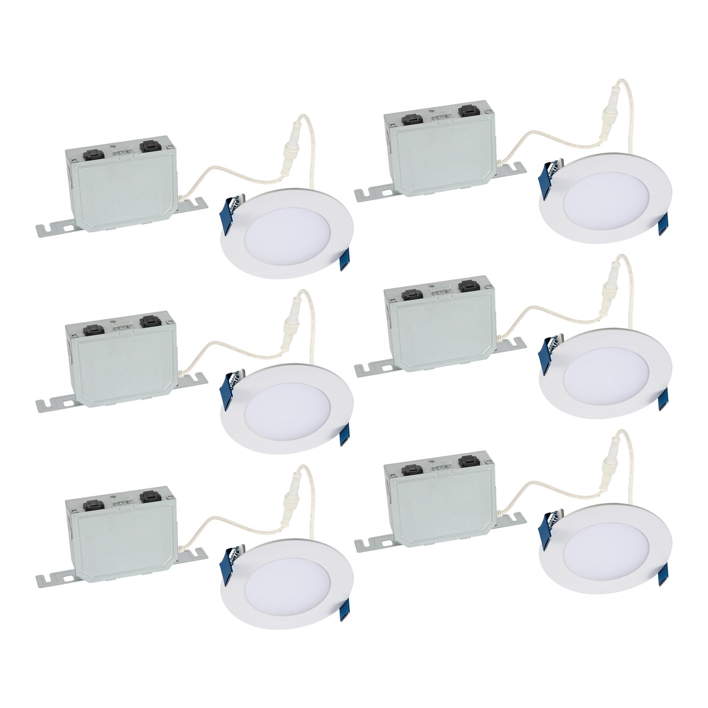 HALO HLB 4-Inch Thin Recessed Indoor/Outdoor Canless LED Downlight w/Selectable Color Temperatures 6-Pack HLB40699FS1EMWR-6PK