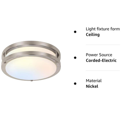 13 inch Flush Mount LED Ceiling Light Fixture, 2700K/3000K/3500K/4000K/5000K Adjustable Ceiling Lights, Oil Rubbed Bronze Saturn Dimmable Lighting for Hallway Bathroom Kitchen or Stairwell, ETL Listed
