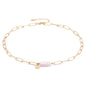Aobei Pearl 18K Gold Paperclip Chain Choker Satellite Chain Biwa Pearl Pendant Necklace Dainty Jewelry for Women