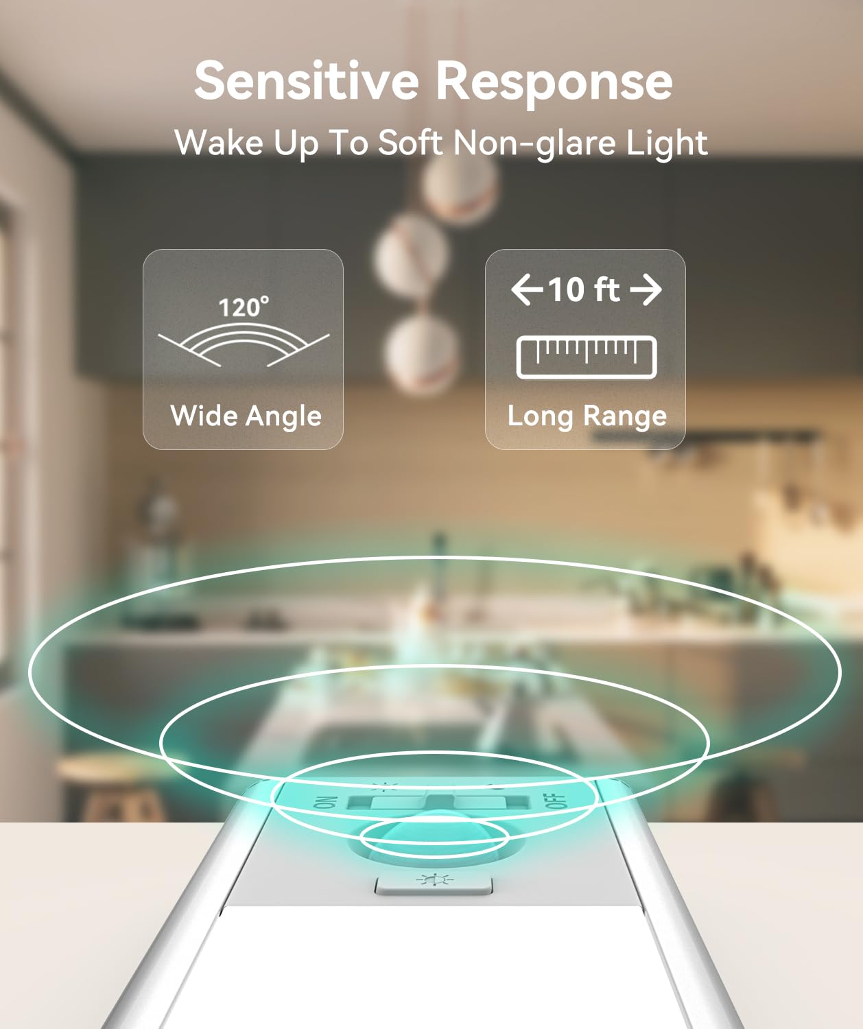 Under Cabinet Lighting, LED Motion Sensor Light Indoor, 2200mAh USB Rechargeable Closet Lights Battery Operated, Stick On Magnetic Wireless Dimmable Under Counter Lights for Kitchen, Stairs (2 Pack)