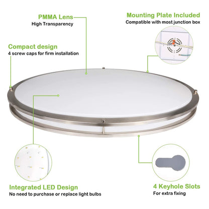 13 inch Flush Mount LED Ceiling Light Fixture, 2700K/3000K/3500K/4000K/5000K Adjustable Ceiling Lights, Oil Rubbed Bronze Saturn Dimmable Lighting for Hallway Bathroom Kitchen or Stairwell, ETL Listed