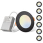 Amico 6 Pack 6 Inch 5CCT Ultra-Thin LED Recessed Ceiling Light with Junction Box, 2700K/3000K/3500K/4000K/5000K Selectable, 12W Eqv 110W 1050LM Brightness Dimmable Canless Wafer Downlight, ETL & FCC