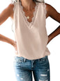 BLENCOT Women Tank Tops V Neck Sleeveless Lace Blouse Casual Vest Summer Camisole Shirts