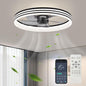 20‘’ Ceiling Fan with Light, Upgraded Low Profile Fan, Flush Mount Ceiling Fan, 6 Speeds, Dimmable LED, App & Remote Control, Quiet DC Motor, for Bedroom, Living Room, F115 White