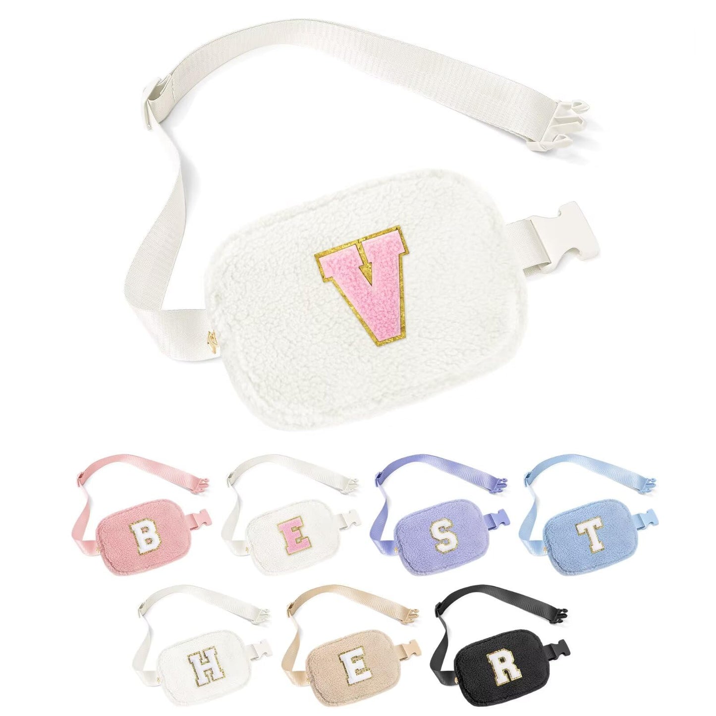 YOOLIFE Easter Gifts for Girls Kids Basket Stuffers - Birthday Gifts for Girls Daughter Sister Friends, Initial Crossbody Bag Belt Bag Fanny Pack for Women, Pink A