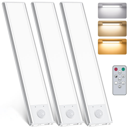 Under Cabinet Lighting, Motion Sensor Light Indoor with Remote Control, Rechargeable 2500mAh Closet Lights Wireless, 3 Color Temps & Adjustable Brightness Under Counter Lights for Kitchen (5)