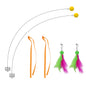 Interactive Cat Toys Cat Exercise Tumbler, Rechargeable Cat Toys for Indoor Cats Spin Butterfly Game Teasing Kitty, Extra Long Feather Wand (P33 cat Toys)
