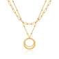 MEVECCO Layered Heart Necklace Pendant Handmade 18k Gold Plated Dainty Gold Choker Arrow Bar Layering Long Necklace for Women
