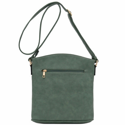 ALYSSA Triple Zip Pocket Large Crossbody Bag