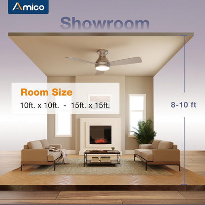 Ceiling Fans with Lights, 42 Inch Low Profile Ceiling Fan with Light
