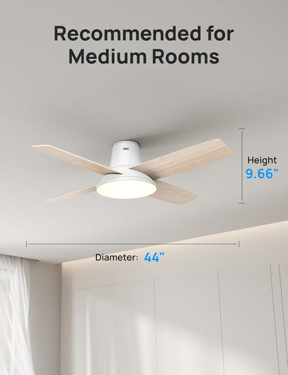 Ceiling Fans with Lights, 12 Speeds & 3 Fan Modes, Quiet DC Motor, Low