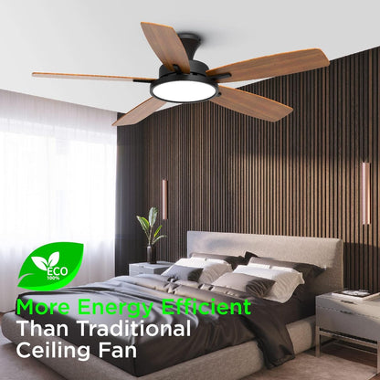 52 Inch Ceiling Fans with Lights,Remote Control Multifunctional Quiet