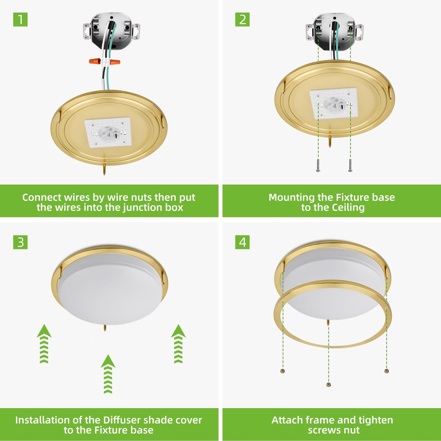 13 inch Flush Mount LED Ceiling Light Fixture, 2700K/3000K/3500K/4000K/5000K Adjustable Ceiling Lights, Oil Rubbed Bronze Saturn Dimmable Lighting for Hallway Bathroom Kitchen or Stairwell, ETL Listed