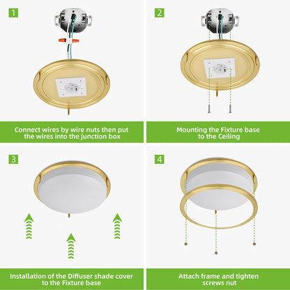 13 inch Flush Mount LED Ceiling Light Fixture, 2700K/3000K/3500K/4000K/5000K Adjustable Ceiling Lights, Oil Rubbed Bronze Saturn Dimmable Lighting for Hallway Bathroom Kitchen or Stairwell, ETL Listed