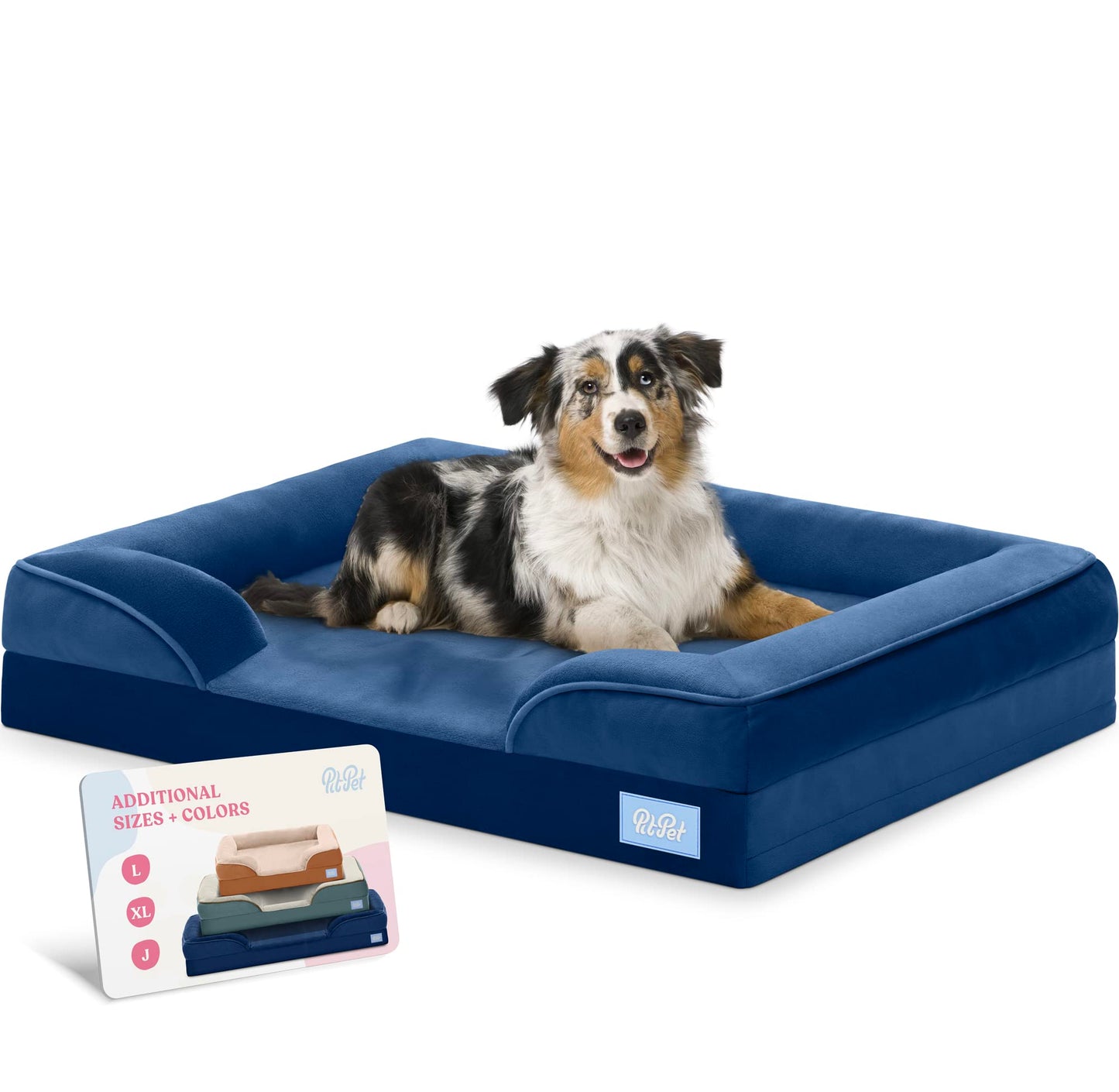 Orthopedic Sofa Dog Bed - Ultra Comfortable Dog Beds for Medium Dogs - Breathable & Waterproof Pet Bed- Egg Foam Sofa Bed with Extra Head and Neck Support - Removable Washable Cover & Nonslip Bottom.