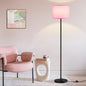 Modern Floor Lamp Simple Design with White Shade, Foot Pedal Switch, 60" Small Tall Lamps for Living Room Bedroom Office Dining Room Kitchen, Black Pole Lamp(Without Bulb)