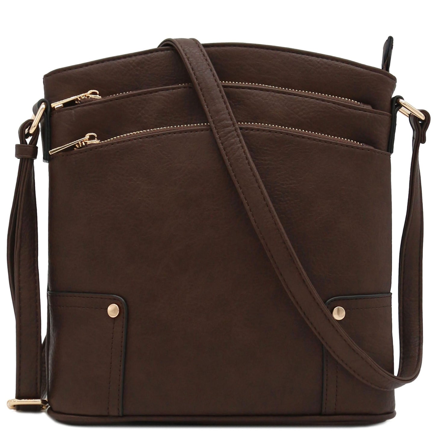 ALYSSA Triple Zip Pocket Large Crossbody Bag