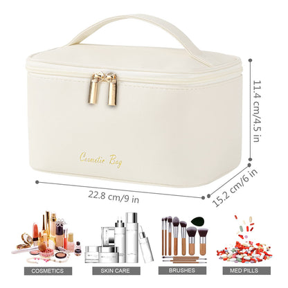 Meiyuuo Cute Makeup Bag Small Cosmetic Bags for Women Girls Gift for Teens Medium Pouch for Purse Essentials Toiletry Zip Pouch PU Waterproof Organizer Case (Cow Print)