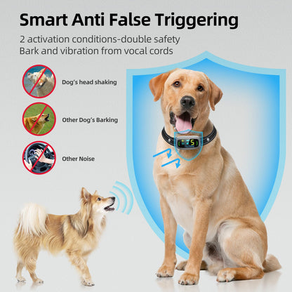 Dog Bark Collar for Large Medium Small Dogs, Rechargeable Smart Bark Collar, Anti Barking Training Collar with 5 Adjustable Sensitivity Beep Vibration (Black)