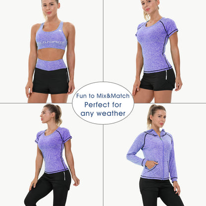 Women Workout Clothes Set 5 PCS Exercise Athletic Outfits Set