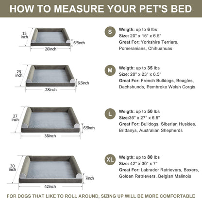 BFPETHOME Dog Beds for Large Dogs, Orthopedic Dog Bed for Medium Large Dogs,Big Waterproof Couch Dog Pet Bed with Removable Washable Cover