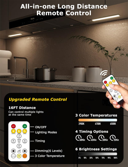 12" Thin Motion-Activated Under Cabinet Lighting, Aluminum Alloy Under Counter Lights for Kitchen, 3-Color-Temps Magnetic Closet Lights, Rechargeable Motion Sensor Light Indoor (4Pack, Silver)