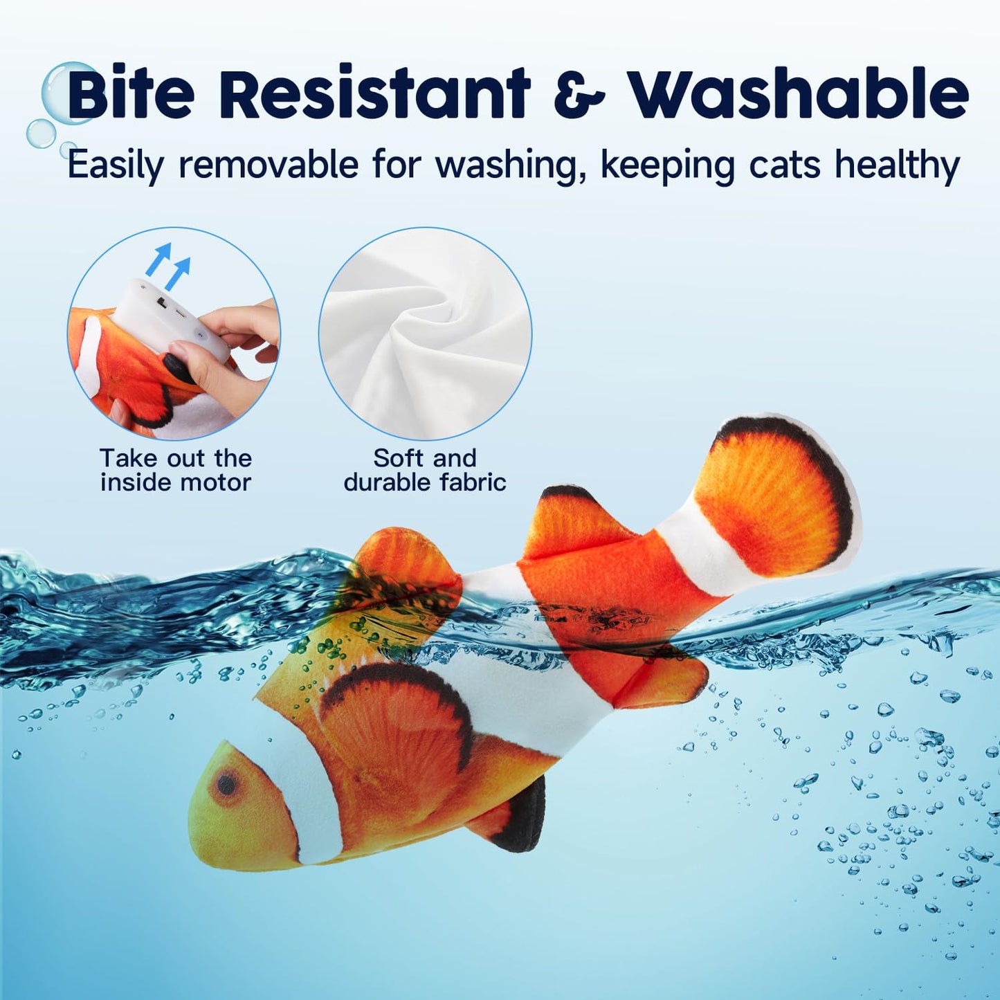 Potaroma Cat Toys Flopping Fish with SilverVine and Catnip, Moving Kitten Kicker, Floppy Wiggle Carp for Small Dogs, Interactive Motion Kitty Exercise, 10.5 Inches