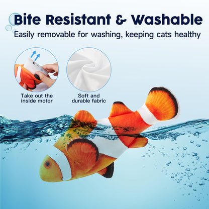 Potaroma Cat Toys Flopping Fish with SilverVine and Catnip, Moving Kitten Kicker, Floppy Wiggle Carp for Small Dogs, Interactive Motion Kitty Exercise, 10.5 Inches
