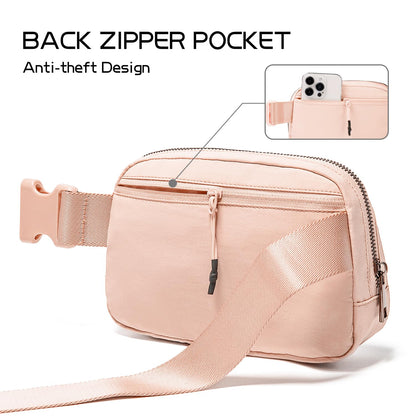 Gitus Belt Bag Fanny Pack Crossbody Bags with Initial Letter Patch Cute Stuff Birthday Gifts for Teenager Girls Cool Stuff for Teens Trendy Preppy Stuff for Teen Girls (Beige-A)