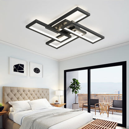 Modern LED Ceiling Light, kitchen light fixtures, Square LED Flush Mount Ceiling Light, APP and Remote Control Dimming with Memory 3000K-6500K for Dining Room, Living Room, Bedroom, Office (White)