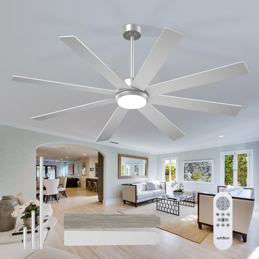 addlon 72 Inch Large Ceiling Fans with Lights, Black Ceiling Fan with Remote Control, Reversible, 5CCT, Dimmable, DC Motor, Modern Ceiling Fan for Living Room, Kitchen, Patio Indoor/Outdoor Use,