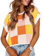 Womens Spring Crop Tops 2025 Cap Short Sleeve Sweater Vest Tank Loose Shirts Business Vacation Outfits Trendy Fall Summer Top