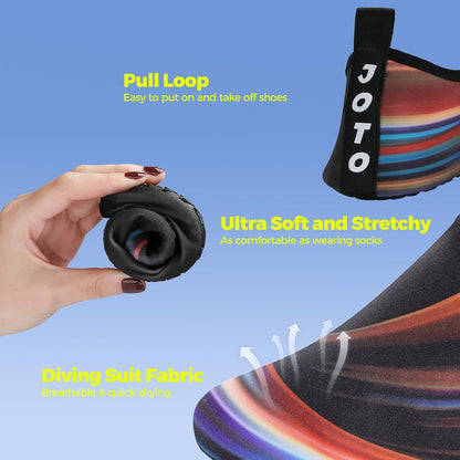 JOTO Water Shoes for Women Men Kids, Barefoot Quick-Dry Aqua Water Socks Slip-on Swim Beach Shoes for Snorkeling Surfing Kayaking Beach Walking Yoga