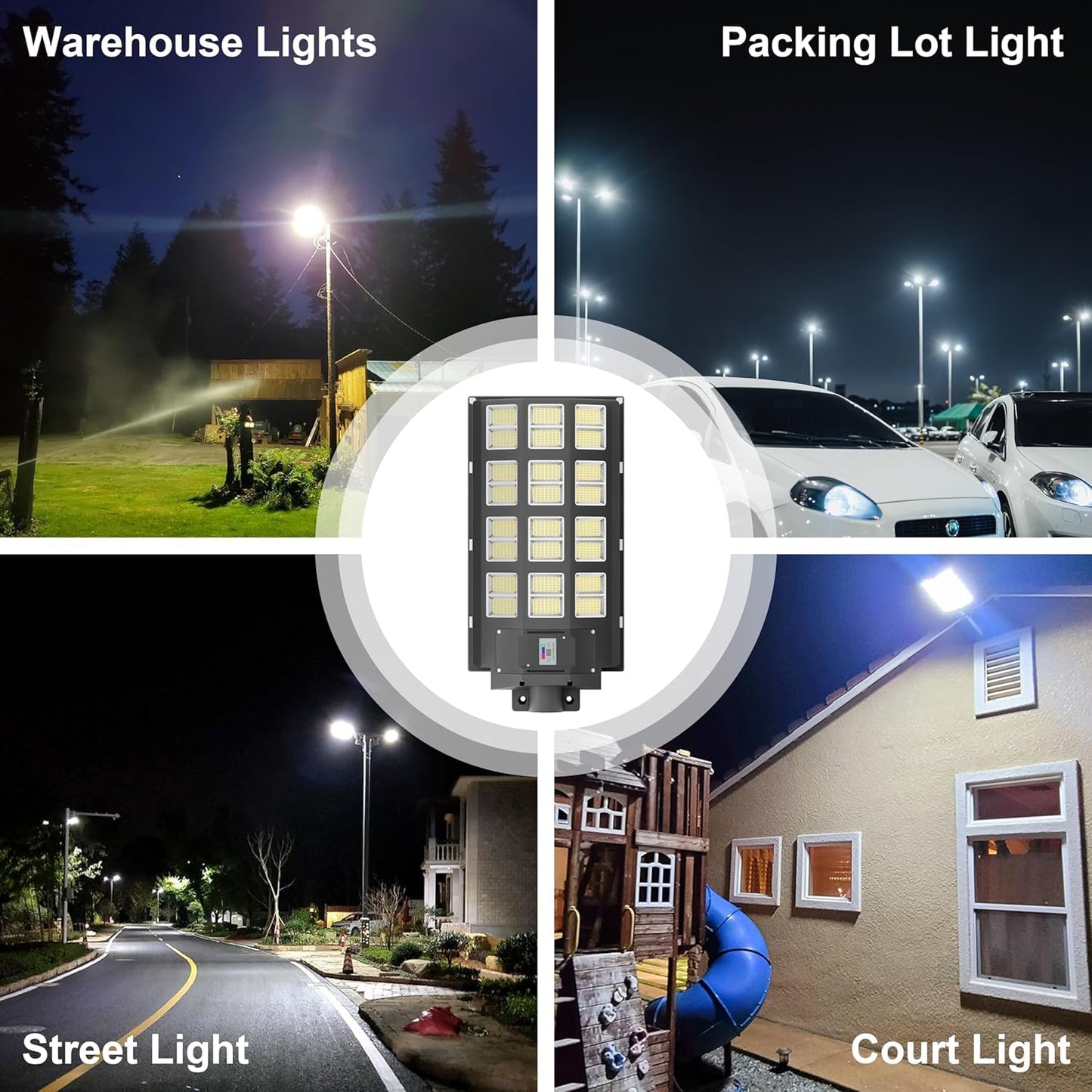 3-Pack Solar Street Light - 3200W Outdoor Parking Lot Lights, 240000 Lumens, Dusk to Dawn Motion Sensor, IP67 Waterproof, Solar Street Light Outdoor,Commercial Grade
