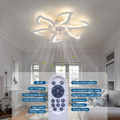 Ceiling Fan with Lights Remote Control, 24" Black, 6 Speeds 3 Light Color Low Profile Flush Mount Ceiling Fan for Kitchen Bedroom