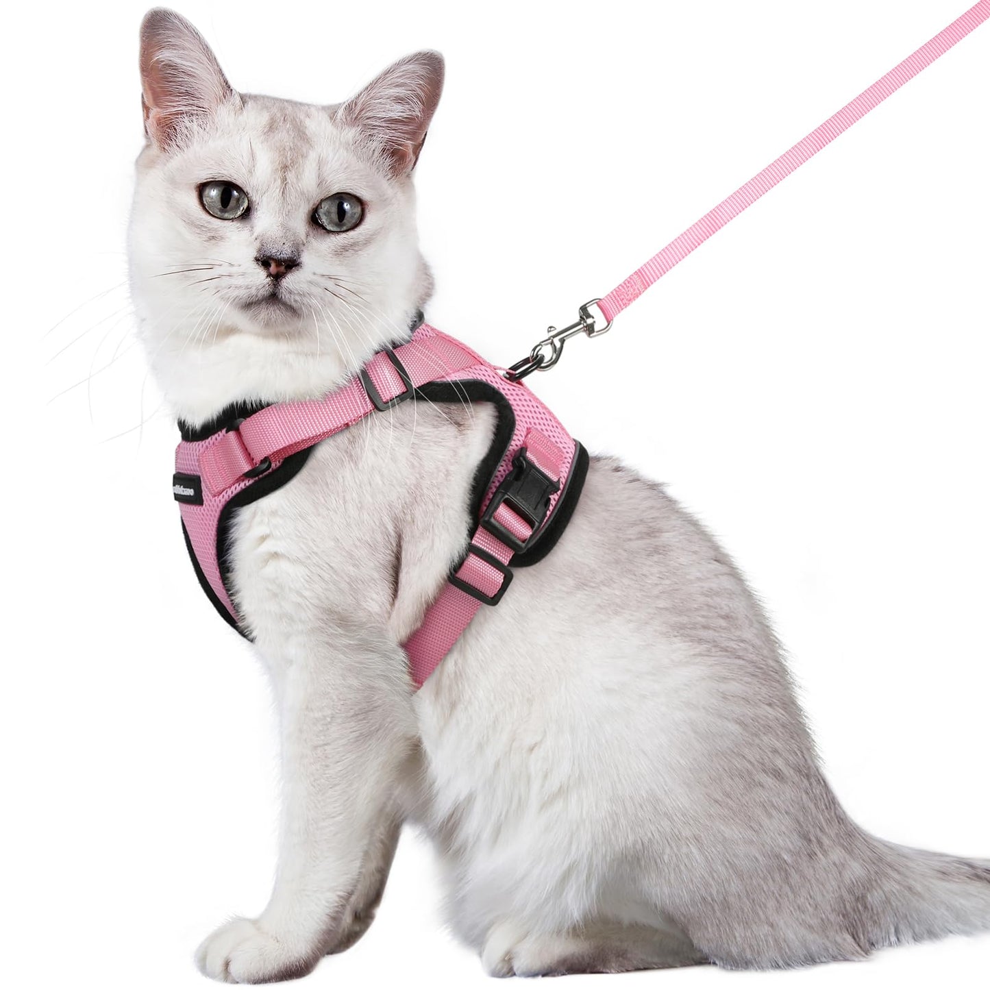 rabbitgoo Cat Harness and Leash for Walking, Escape Proof Soft Adjustable Vest Harnesses for Cats, Easy Control Breathable Reflective Strips Jacket, Black, XS