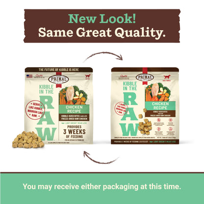Primal Kibble in The Raw, Freeze Dried Dog Food, Puppy Recipe, Scoop & Serve, Made with Raw Protein, Whole Ingredient Nutrition, Crafted in The USA, Dry Dog Food 5.4 lb Bag