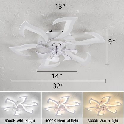 Ceiling Fan with Lights Remote Control, 24" Black, 6 Speeds 3 Light Color Low Profile Flush Mount Ceiling Fan for Kitchen Bedroom