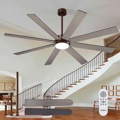 addlon 72 Inch Large Ceiling Fans with Lights, Black Ceiling Fan with Remote Control, Reversible, 5CCT, Dimmable, DC Motor, Modern Ceiling Fan for Living Room, Kitchen, Patio Indoor/Outdoor Use,