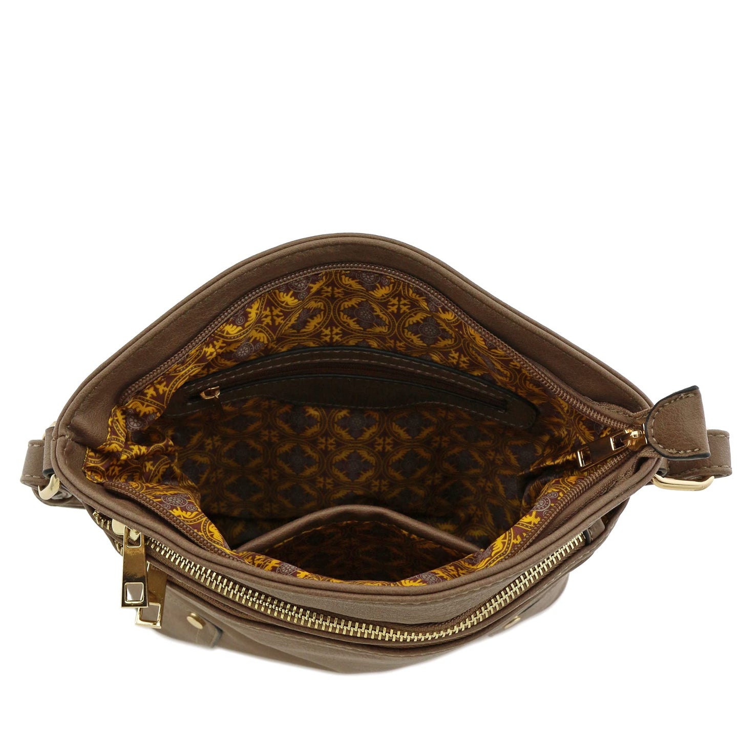 ALYSSA Triple Zip Pocket Large Crossbody Bag