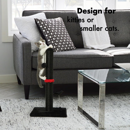 Cat Scratching Post Premium Basics Kitten Scratcher Sisal Scratch Posts with Hanging Ball 22in for Kittens or Smaller Cats (22 inches for Kitten, Beige)