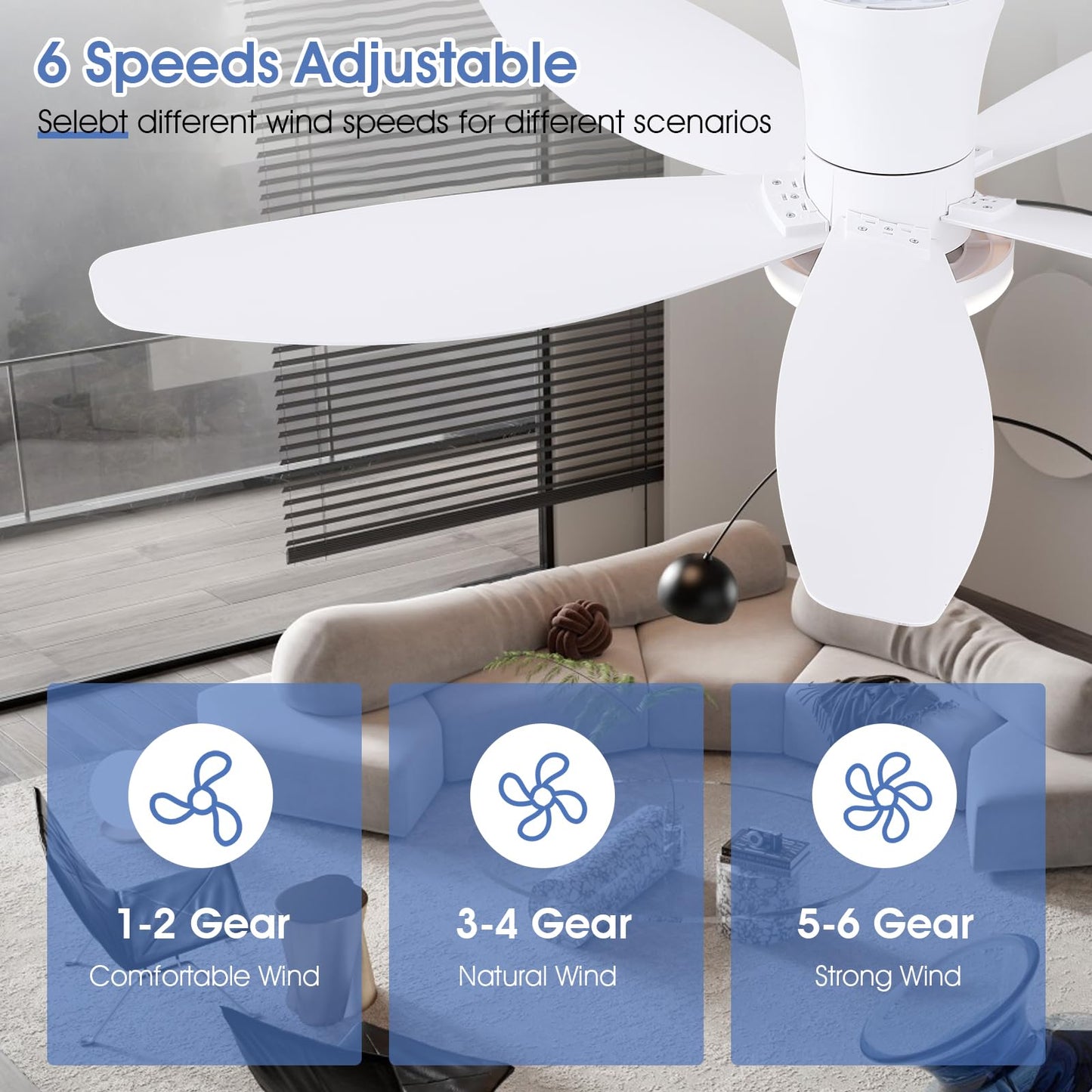 Ceiling Fans with Lights-36 Low Profile Ceiling Fan with Light and Remote/APP Control,Flush Mount,DC Reversible,LED Dimmable Blakc Ceiling Fans for Bedroom,Indoor/Outdoor Patio Use